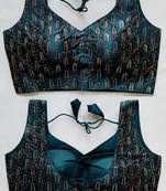 Navy blue silk blouse for women plain saree blouse