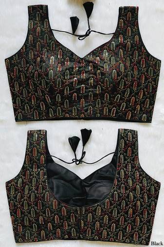 Black silk blouse for women designer saree blouse