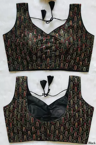 Black silk blouse for women designer saree blouse