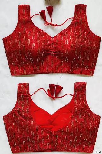 Red silk blouse for women zari saree blouse