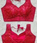 Pink silk blouse for women thread saree blouse