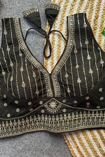 Black silk blouse for women stylish saree blouse