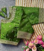 Dark green silk blouse for women printed saree blouse