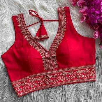 Red silk blouse for women fancy saree blouse 1