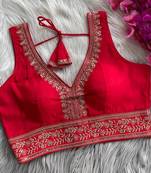 Red silk blouse for women fancy saree blouse