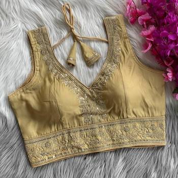 Gold silk blouse for women elegant saree blouse 1