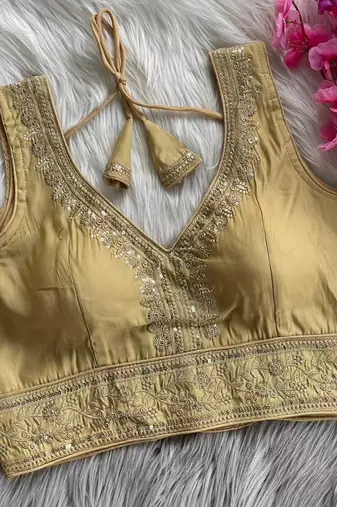 Gold silk blouse for women elegant saree blouse