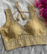 Gold silk blouse for women elegant saree blouse
