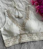 White silk blouse for women festive saree blouse