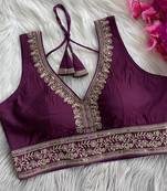Purple silk blouse for women traditional saree blouse
