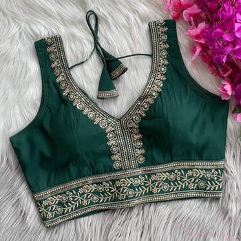 Green silk blouse for women designer saree blouse 1