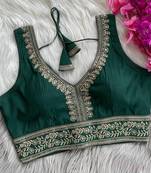 Green silk blouse for women designer saree blouse