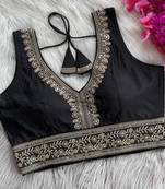 Black silk blouse for women sequence saree blouse