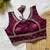 Wine silk blouse for women thread saree blouse