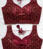 Maroon silk blouse for women printed saree blouse
