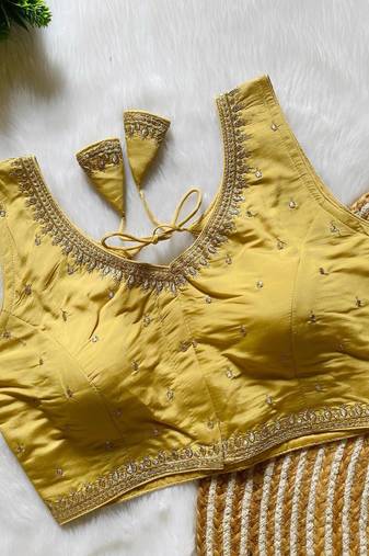 Beige silk blouse for women fancy saree blouse