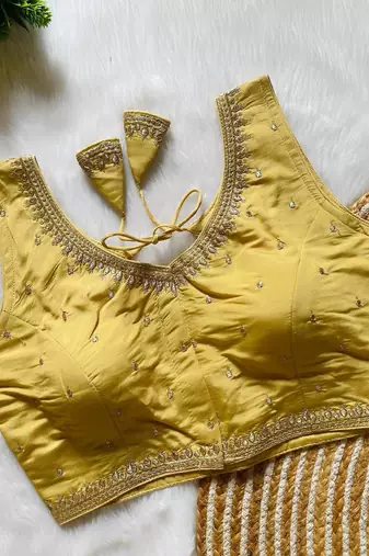 Beige silk blouse for women fancy saree blouse