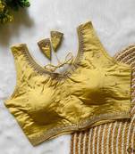 Beige silk blouse for women fancy saree blouse