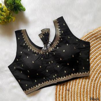 Black silk blouse for women elegant saree blouse 1