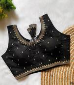 Black silk blouse for women elegant saree blouse