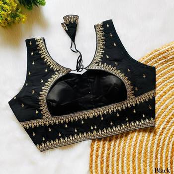 Black silk blouse for women elegant saree blouse 2