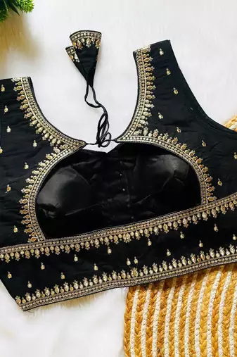 Black silk blouse for women elegant saree blouse
