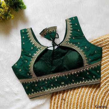 Green silk blouse for women festive saree blouse 2