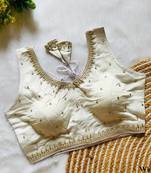 White silk blouse for women traditional saree blouse