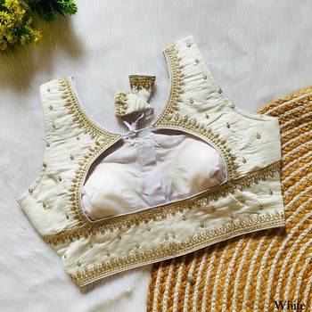 White silk blouse for women traditional saree blouse 2