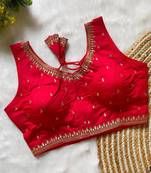 Red silk blouse for women designer saree blouse