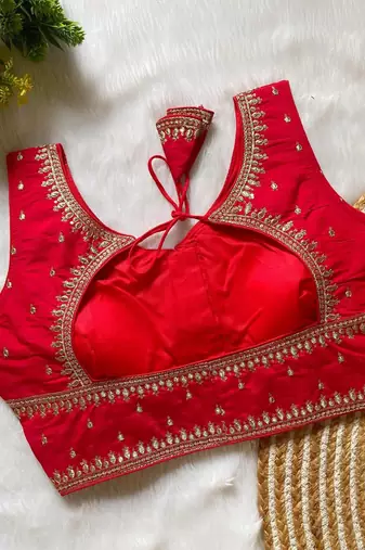 Red silk blouse for women designer saree blouse