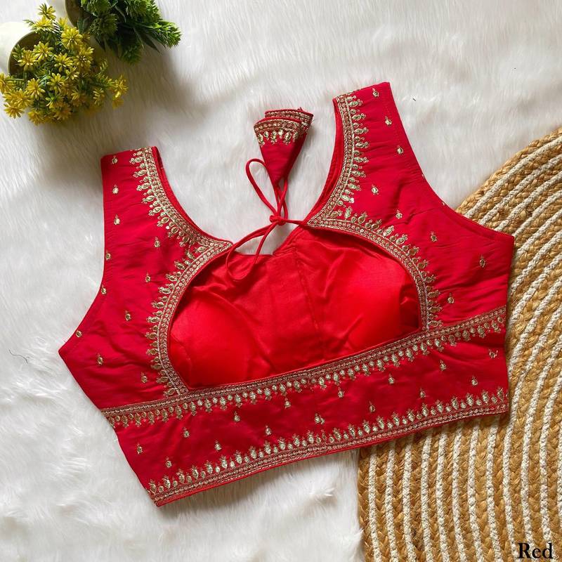 Red silk blouse for women designer saree blouse