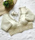 White tissue blouse for women designer saree blouse