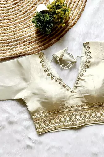 White tissue blouse for women designer saree blouse