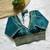 Teal tissue blouse for women embroidery saree blouse