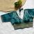 Teal tissue blouse for women embroidery saree blouse