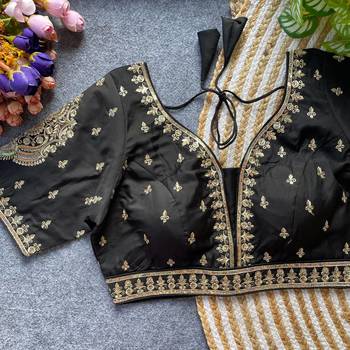 Black silk blouse for women elegant saree blouse 1