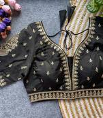 Black silk blouse for women elegant saree blouse