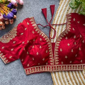Dark maroon silk blouse for women zari saree blouse 1