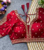 Dark maroon silk blouse for women zari saree blouse