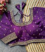 Purple silk blouse for women thread saree blouse