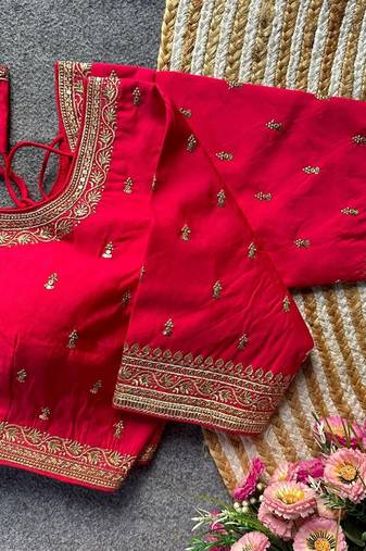 Pink silk blouse for women fancy saree blouse