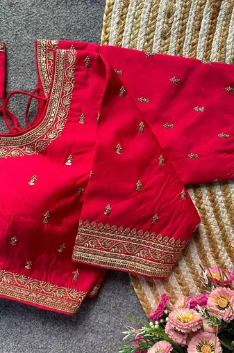 Pink silk blouse for women fancy saree blouse