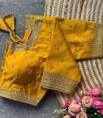 Yellow silk blouse for women elegant saree blouse