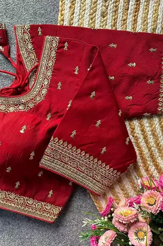 Dark maroon silk blouse for women festive saree blouse
