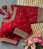 Dark maroon silk blouse for women festive saree blouse