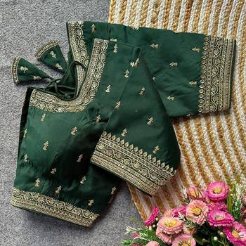 Green silk blouse for women traditional saree blouse 1