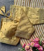 Beige silk blouse for women plain saree blouse