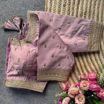 Lavender silk blouse for women designer saree blouse 1