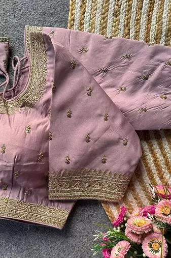 Lavender silk blouse for women designer saree blouse
